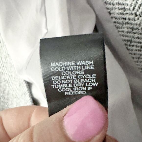 VICI Tayshia Pocketed Pale Gray Herringbone Open Front Jacket Women’s Size Small - Picture 8 of 14